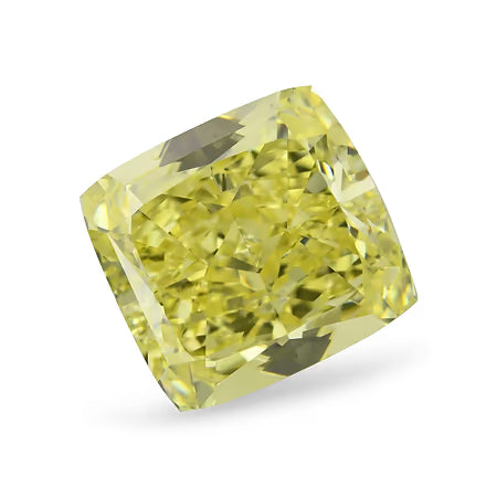 5.42 Carat Fancy Intense Yellow Cushion Diamond SI2 GIA