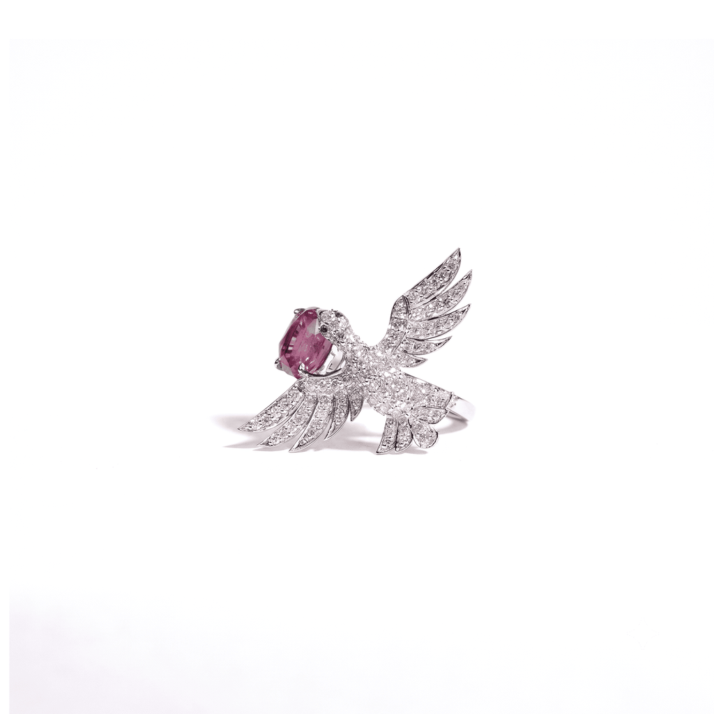Padparscha Bird Ring  4.15 carats