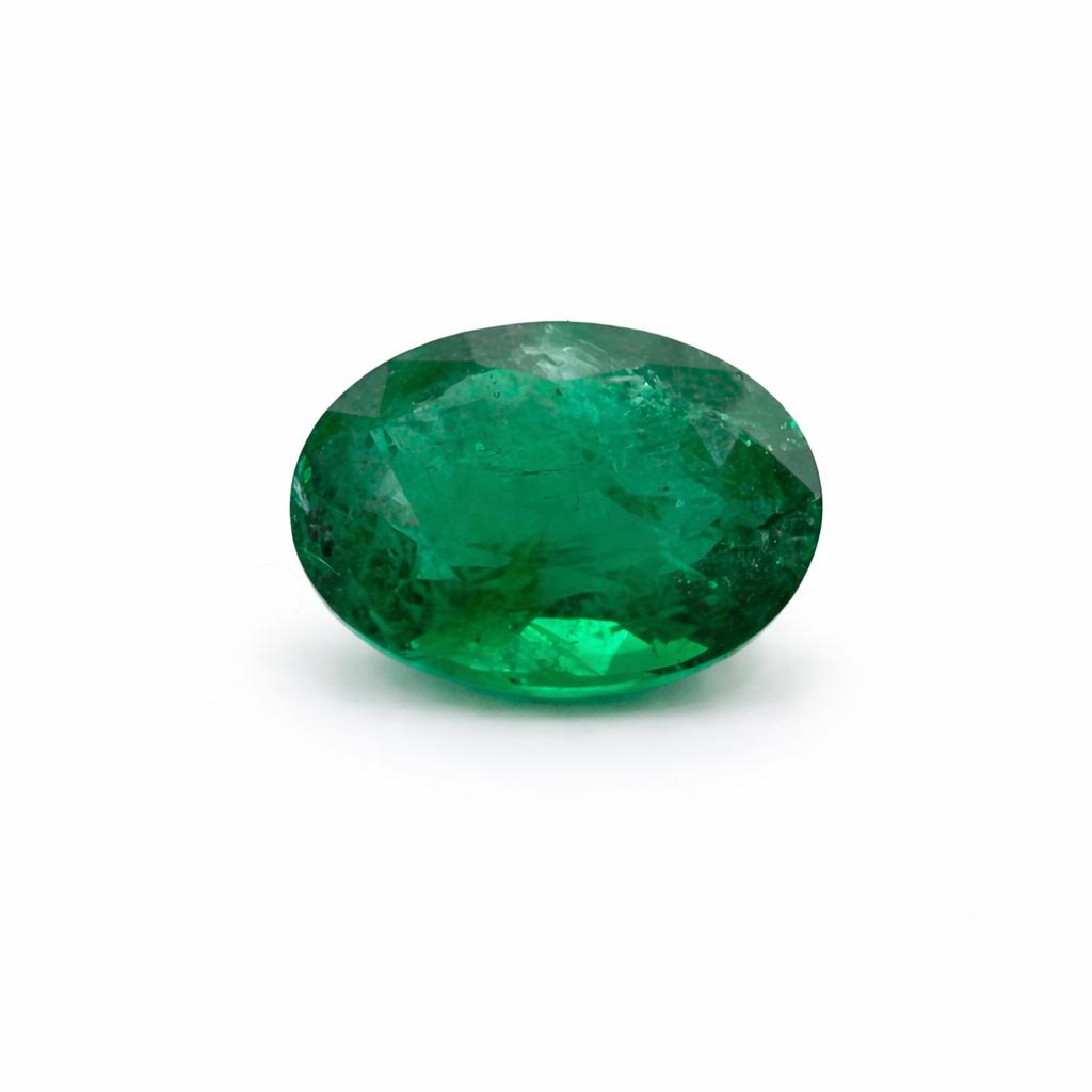 8.10 carat oval-shaped natural emerald
