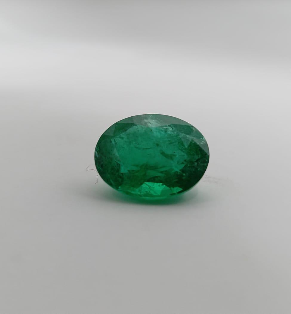 8.10 carat oval-shaped natural emerald