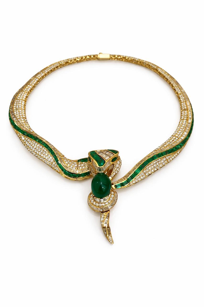 The Viper Crown Collar [ Emerald Venom Necklace]