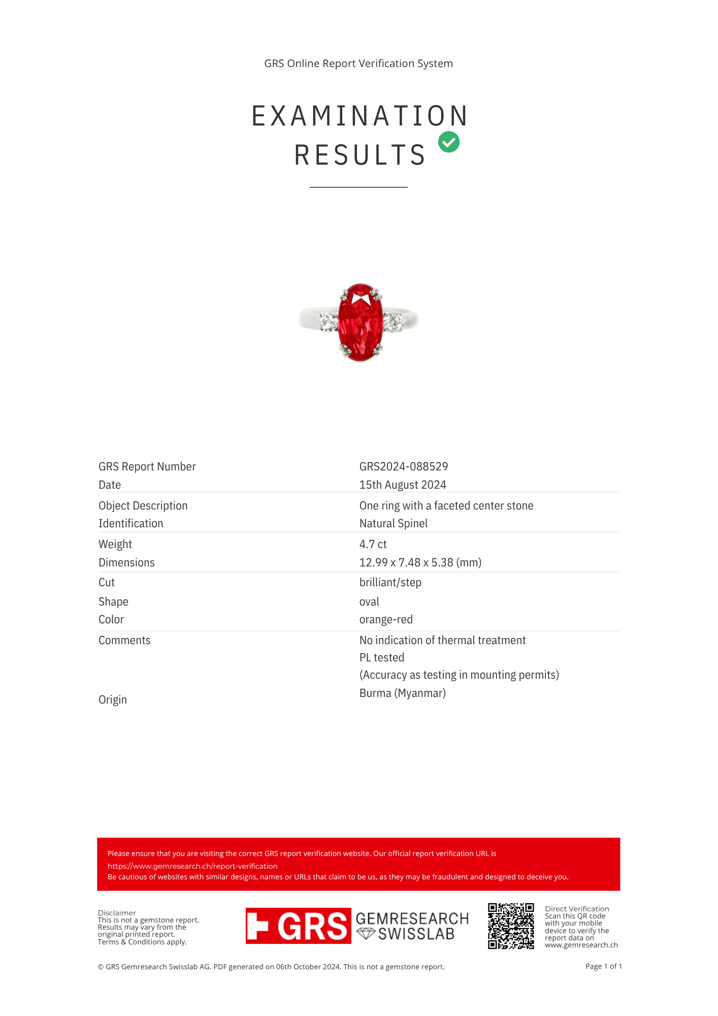 Spinel Ring 0.35 carats