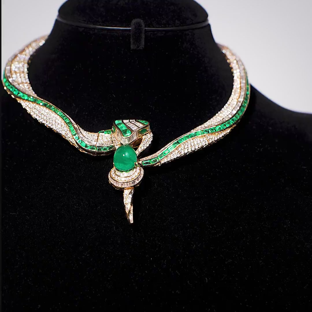 The Viper Crown Collar [ Emerald Venom Necklace]