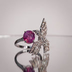 Padparscha Bird Ring  4.15 carats